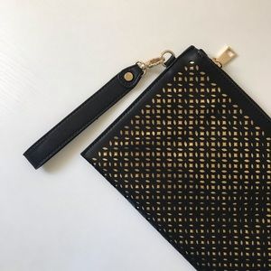 BLACK AND GOLD CLUTCH